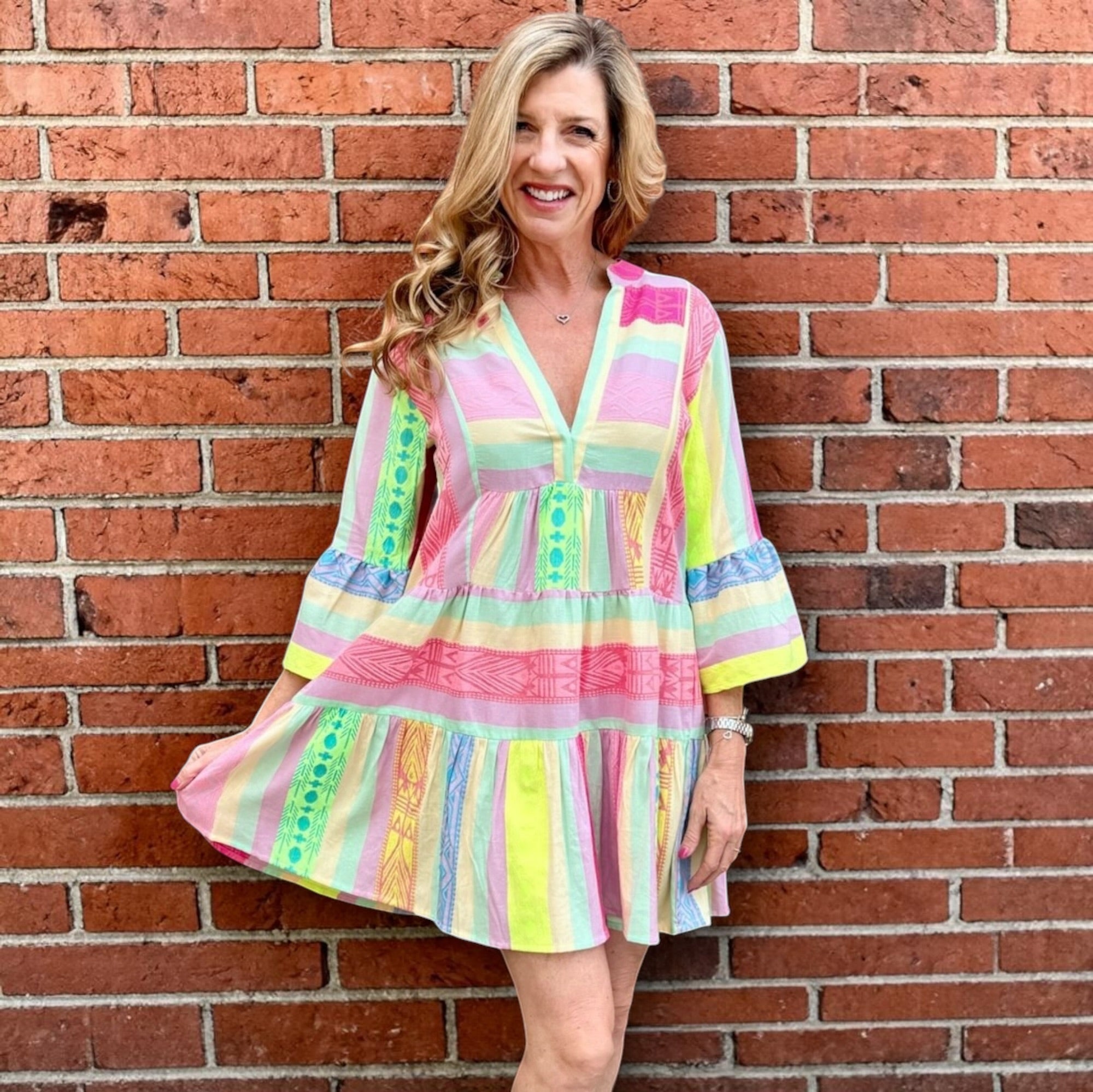 Molly Bracken Ibiza Neon Multicolor Dress – ooh la la!