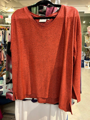 Solid VNeck Pullover Sweater in Spice at ooh la la! in Grapevine TX 76051