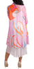 Portici Abstract Silk Cardigan in Pink at ooh la la! in Grapevine TX 76051