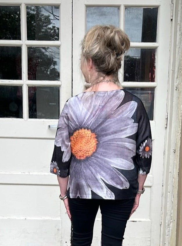 Made in Italy Sunflower Batwing Sweater at ooh la la! in Grapevine TX 76051