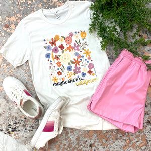 *FINAL SALE* Maybe She's A Wildflower Bleached Tee