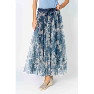 Made in Italy Juoy Tulle Skirt - Navy - at ooh la la! in Grapevine TX 76051