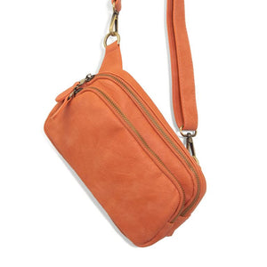 Joy Susan Kylie Double Zip Sling Bag in orange at ooh la la! in Grapevine TX 76051