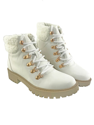 *FINAL SALE* Pinkas Glam Combat Boots in White