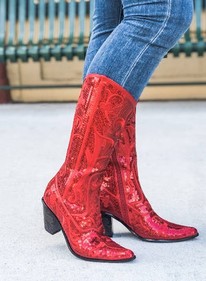Super Bling Boots - Red at ooh la la! in Grapevine, TX 76051