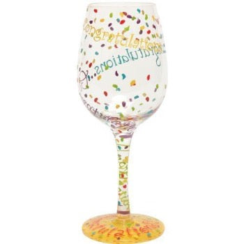 Congratulations Wine Glass by Lolita