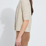 Lysse Kennedy Short Sleeve Lurex Feather Cardigan