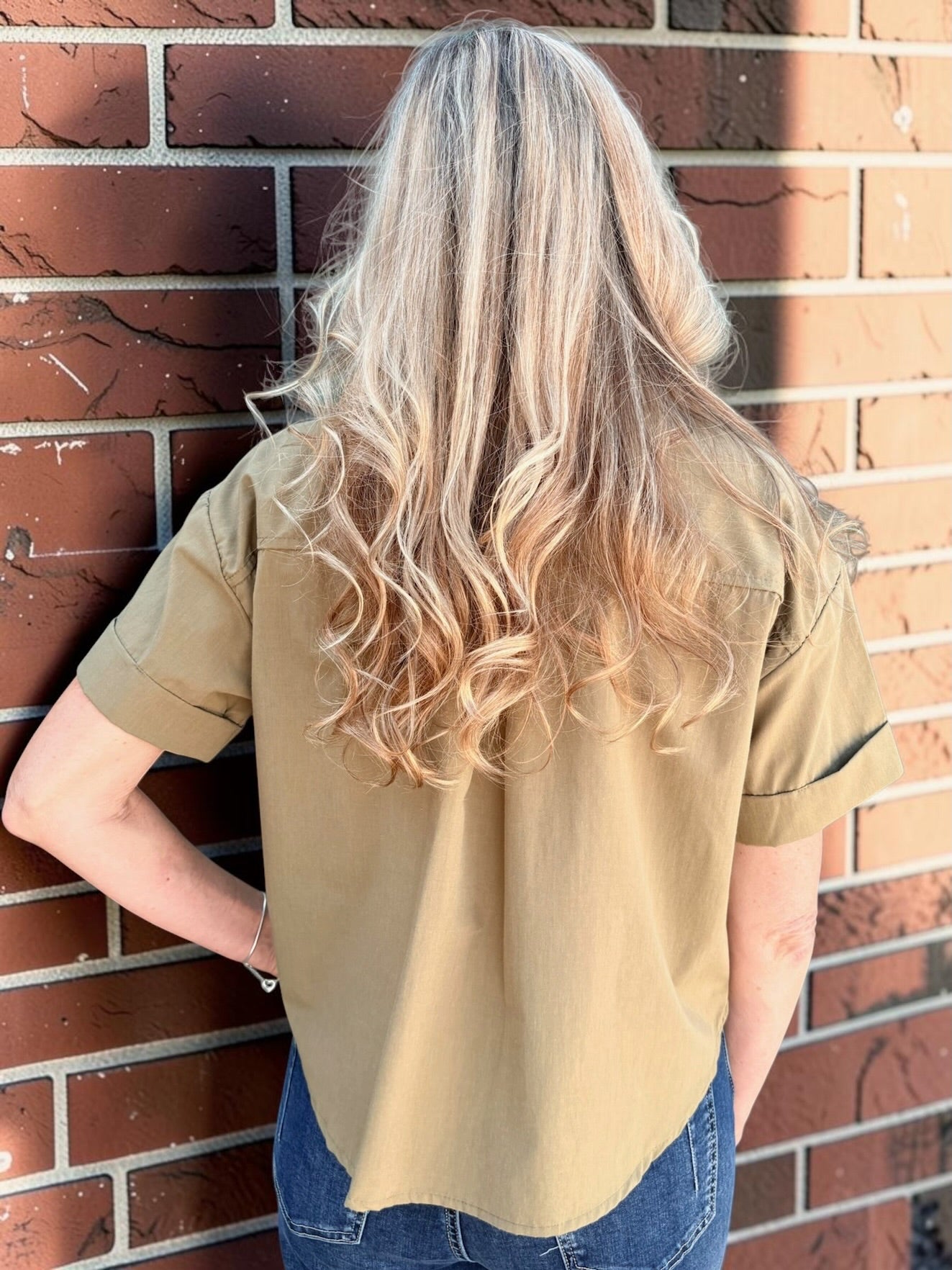 Velvet Heart Alameda Shirt in Aloe Olive at ooh la la! in Grapevine TX 76051