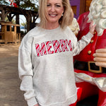 Holiday Merry Sweatshirt in oatmeal at ooh la la! in Grapevine TX 76051