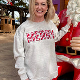 Holiday Merry Sweatshirt in oatmeal at ooh la la! in Grapevine TX 76051