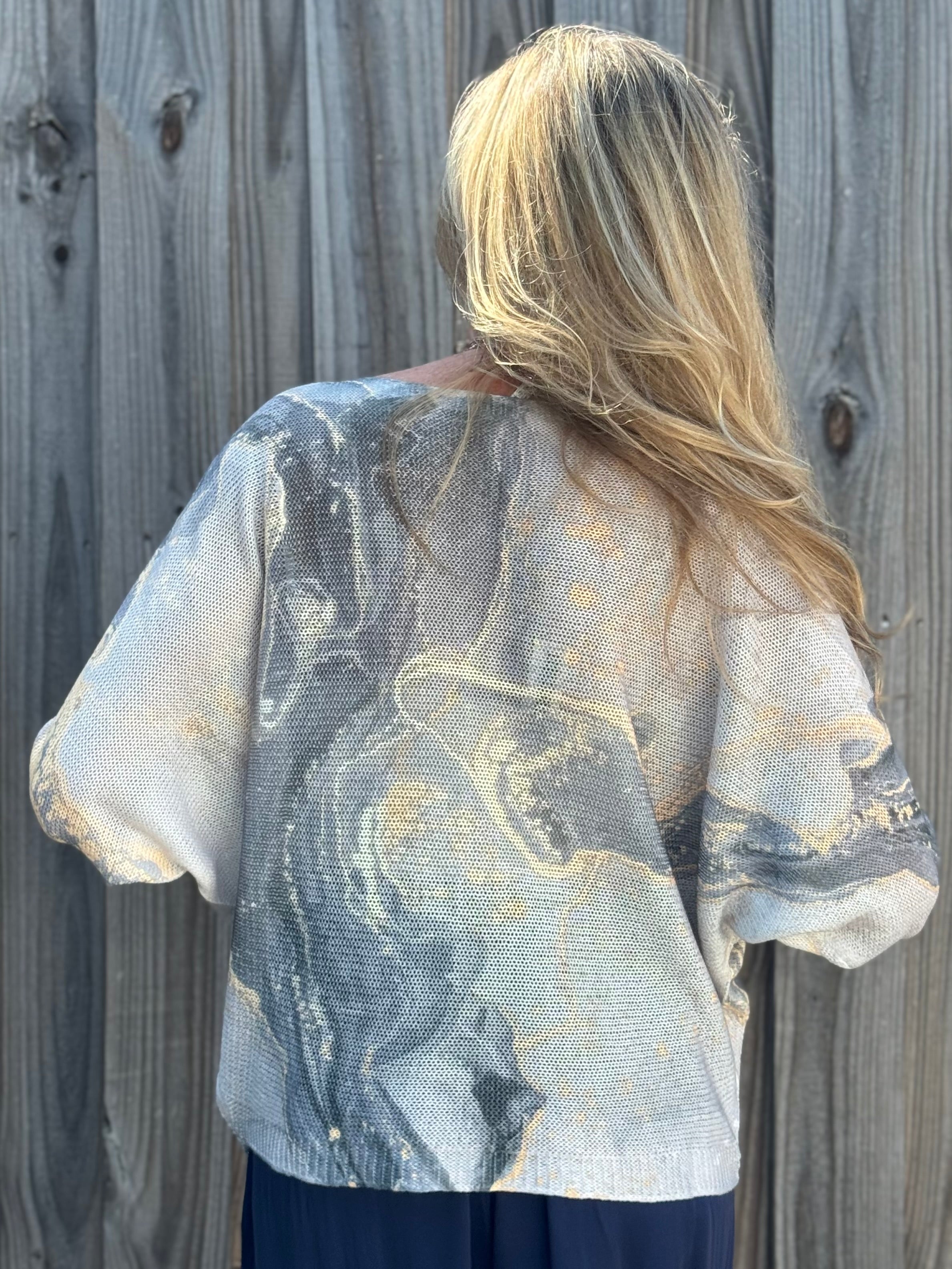 Marble Print Batwing Sweater at ooh la la! in Grapevine TX 76051