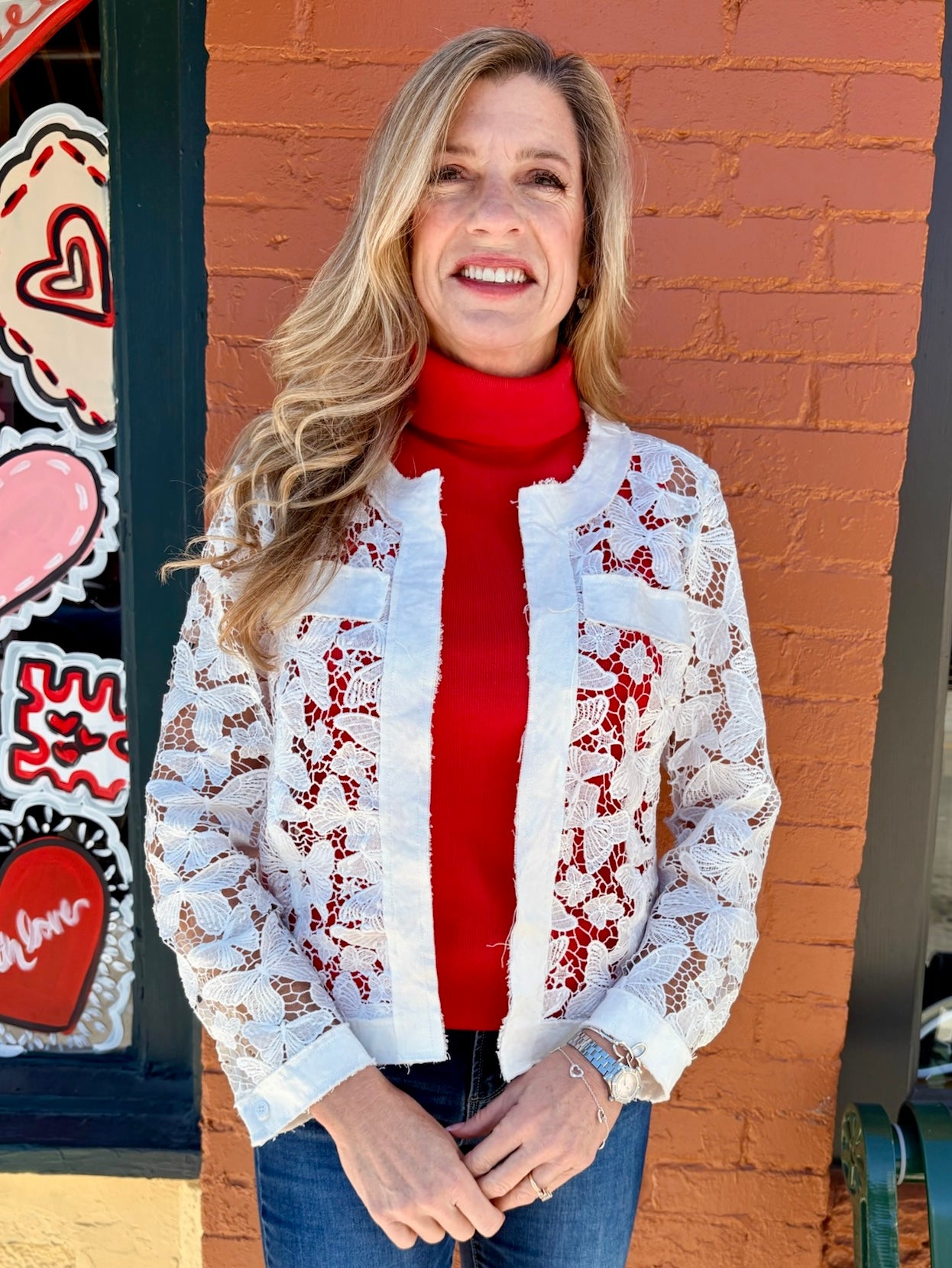 Butterfly Lace Open-Front Jacket at ooh la la! in Grapevine TX 76051