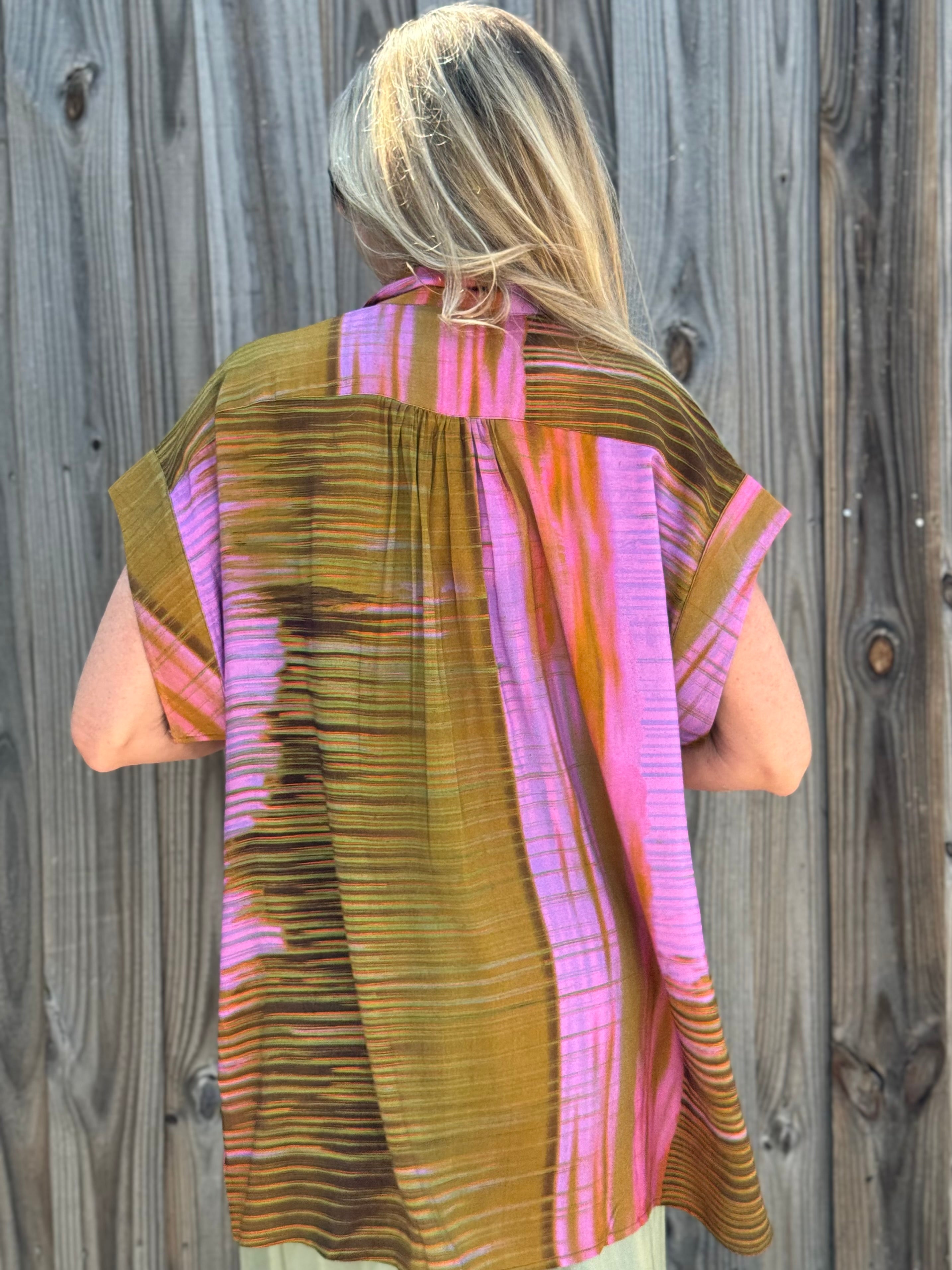 Wild Orchid Cap Sleeve Hi-Lo Top at ooh la la! in Grapevine TX 76051