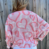 Soft Pink Hearts Batwing Sweater at ooh la la! in Grapevine TX 76051
