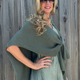 Ribbed Knit Wrap with Tab in Olive at ooh la la! in Grapevine TX 76051