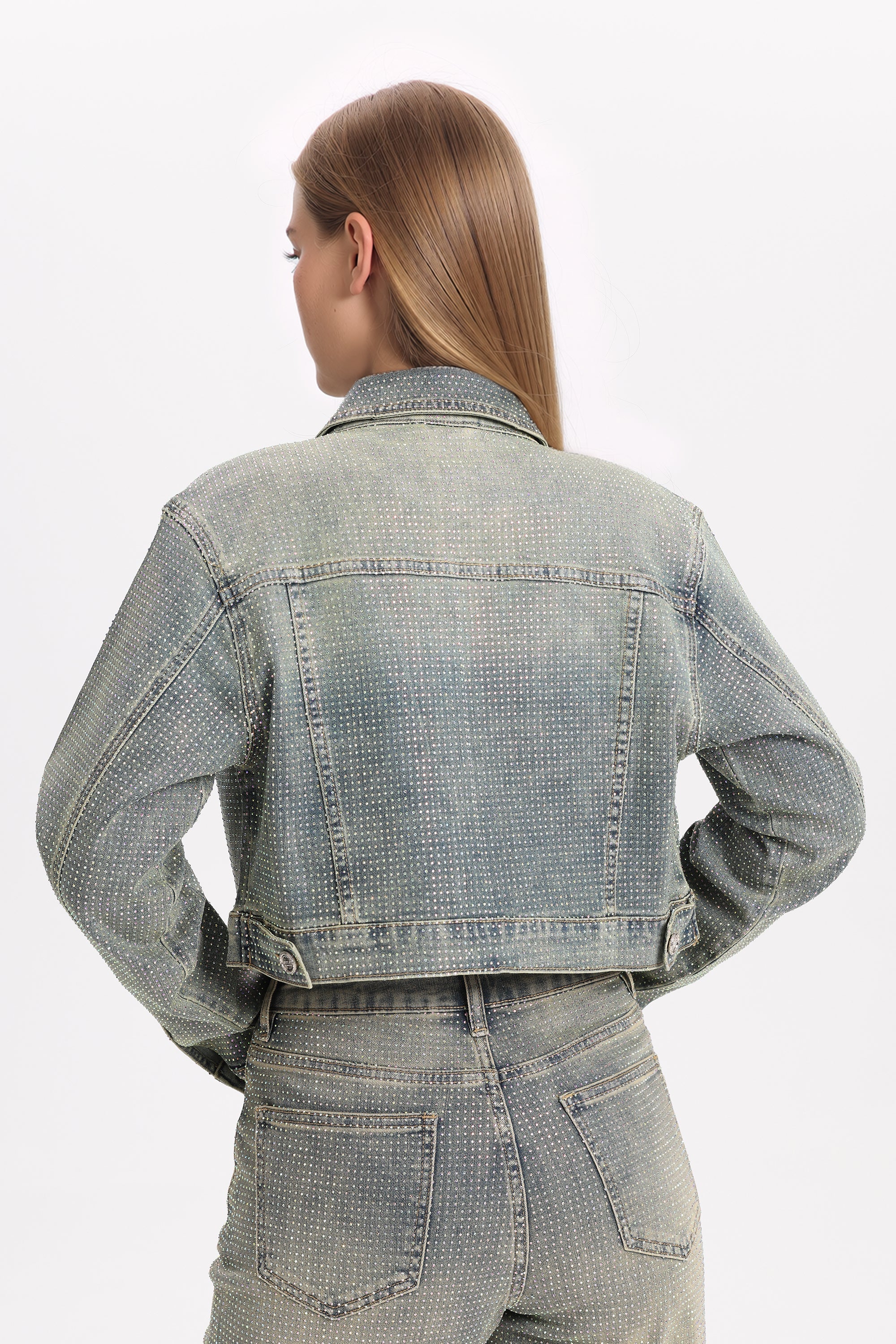 Bayeas Rhinestone Denim Jacket in newedge at ooh la la! in Grapevine TX 76051