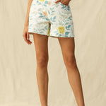 Floral high waisted shorts, watercolor print shorts, cotton floral shorts, women's summer fashion, high rise floral bottoms, breathable summer shorts, chic floral apparel. at ooh la la! in Grapevine TX 76051