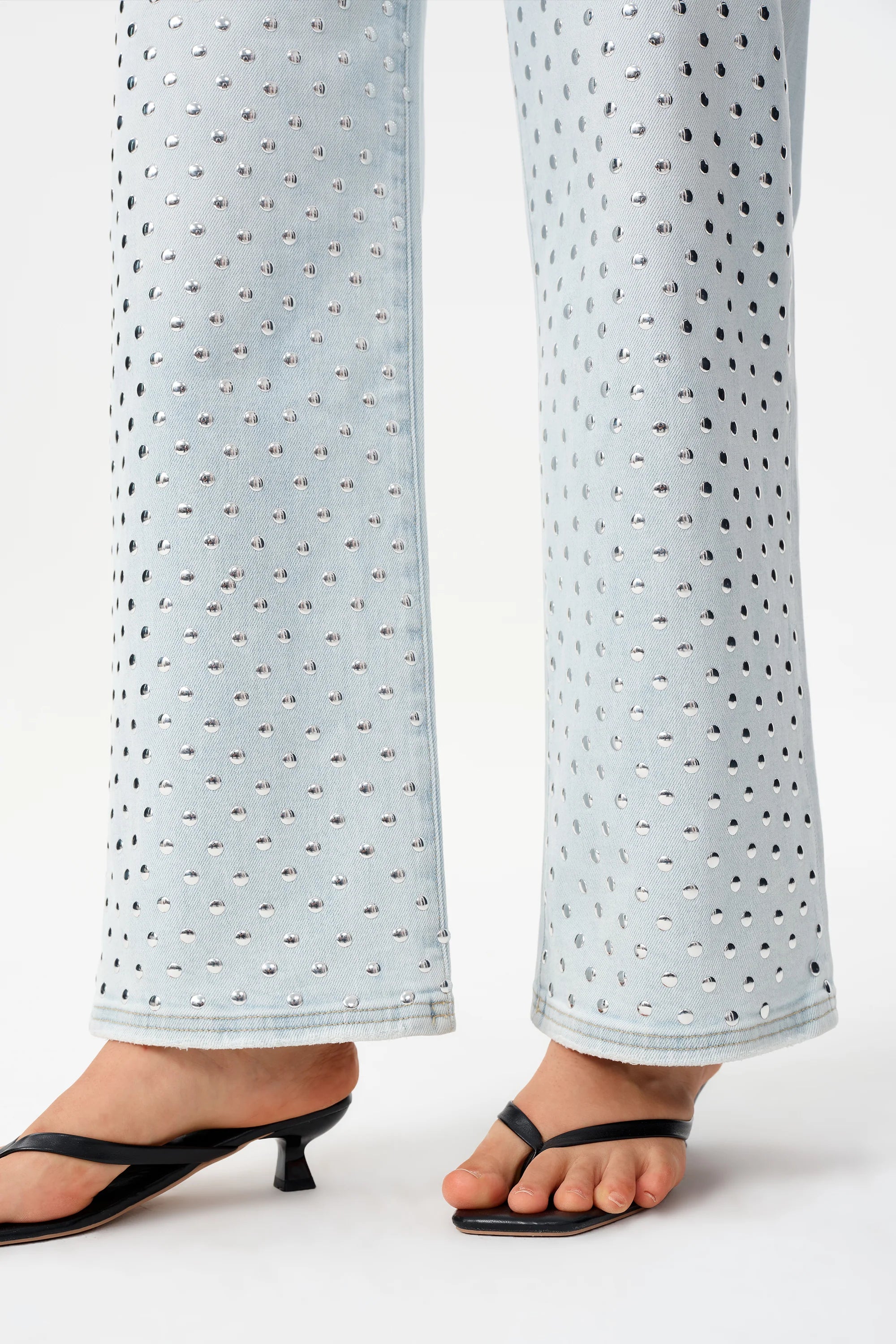 Valentine High Rise Straight Silver Stud Jeans at ooh la la! in Grapevine TX 76051