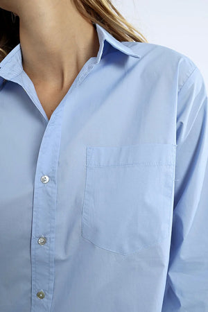 Molly Bracken Classic Cotton Shirt in light blue at ooh la la! in Grapevine TX 76051