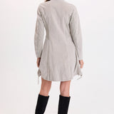 XCVI Uzma Corduroy Jacket Dress in Whitecap Pigment shown from back on model