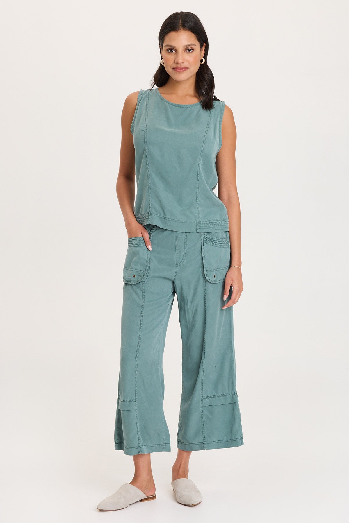 XCVI Mallis Gaucho in Ocean Storm Pigment at ooh la la! in Grapevine TX 76051