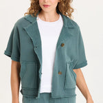 XCVI Kennison Capelet in Ocean Storm Pigment at ooh la la! in Grapevine TX 76051