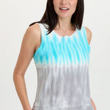 XCVI Ila Tank in Paradox Wash Mermaid colorway, turquoise and gray gradient sleeveless top
