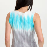 XCVI Ila Tank in Paradox Wash Mermaid, back view on female model