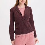 XCVI Jino Corduroy Blazer in Belge - Deep Eggplant Brown at ooh la la! in Grapevine TX 76051