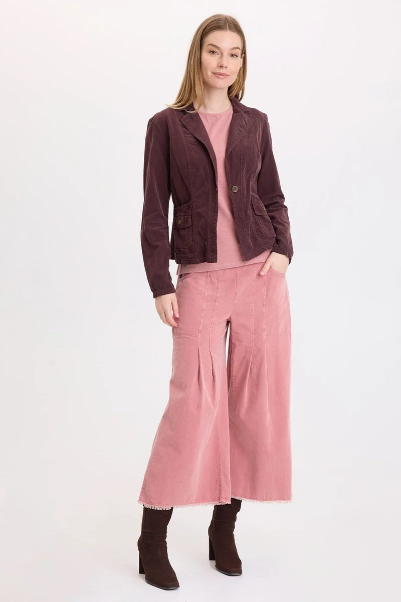 XCVI Jino Corduroy Blazer in Belge - Deep Eggplant Brown at ooh la la! in Grapevine TX 76051