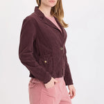 XCVI Jino Corduroy Blazer in Belge - Deep Eggplant Brown at ooh la la! in Grapevine TX 76051