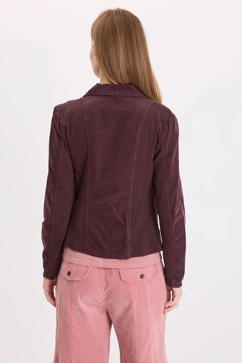 XCVI Jino Corduroy Blazer in Belge - Deep Eggplant Brown at ooh la la! in Grapevine TX 76051