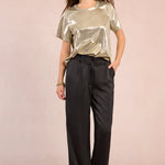 Molly Bracken Metallic Knit Tee in Light Gold at ooh la la! in Grapevine TX 76051