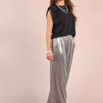 Molly Bracken Metallic Knit Pull-On Pants in Silver at ooh la la! in Grapevine TX 76051