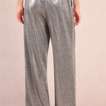 Molly Bracken Metallic Knit Pull-On Pants in Silver at ooh la la! in Grapevine TX 76051