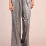 Molly Bracken Metallic Knit Pull-On Pants in Silver at ooh la la! in Grapevine TX 76051