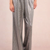 Molly Bracken Metallic Knit Pull-On Pants in Silver at ooh la la! in Grapevine TX 76051