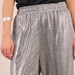 Molly Bracken Metallic Knit Pull-On Pants in Silver at ooh la la! in Grapevine TX 76051