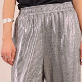 Molly Bracken Metallic Knit Pull-On Pants in Silver at ooh la la! in Grapevine TX 76051