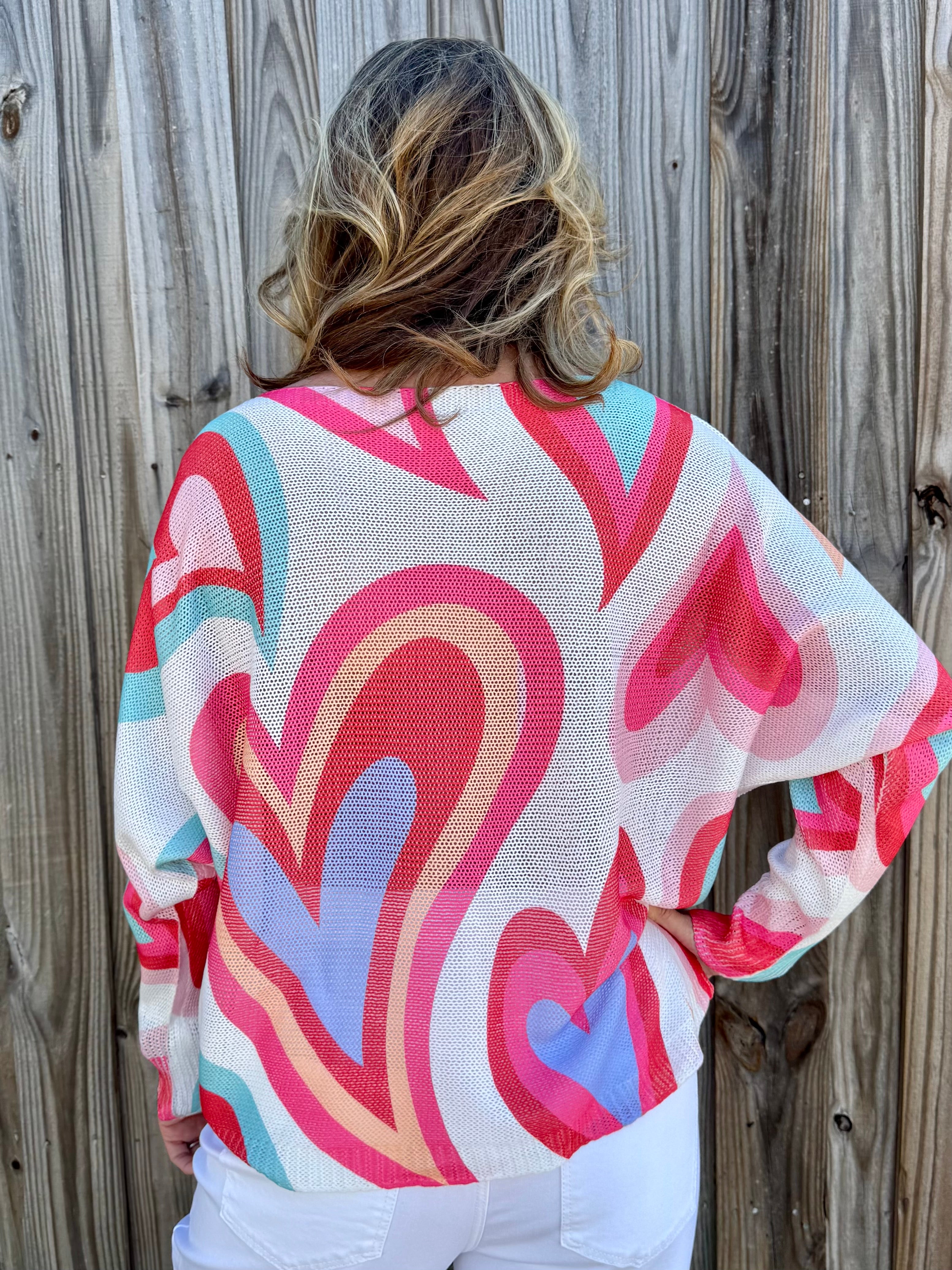 Hearts In Hearts Batwing Sweater at ooh la la! in Grapevine TX 76051