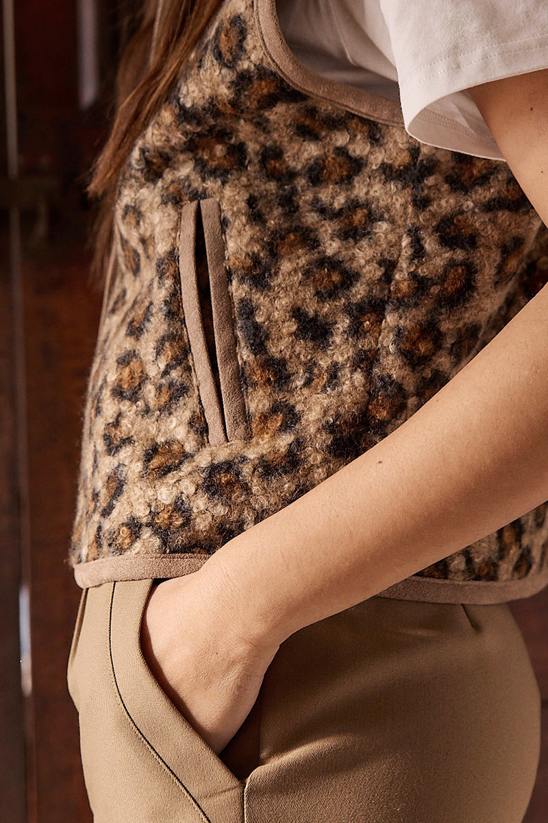 Molly Bracken Leopard Fur-Effect Vest at ooh la la! in Grapevine TX 76051
