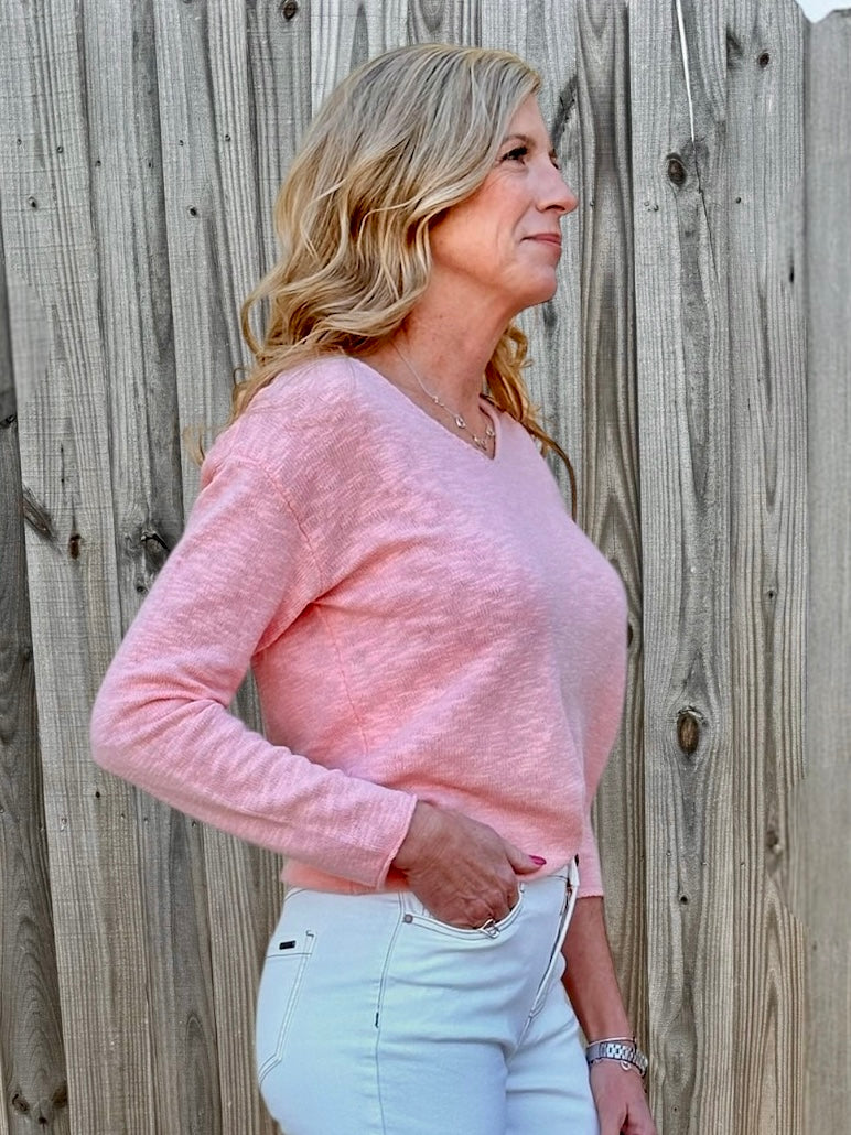 V-Neck Pullover Light Cotton Sweater - 2