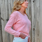 V-Neck Pullover Light Cotton Sweater - 2