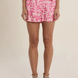 Floral shorts, high waisted shorts, pink floral shorts, summer shorts for women, flowy shorts, side tie shorts, boho summer style, beach shorts with pockets. at ooh la la! in Grapevine TX 76051