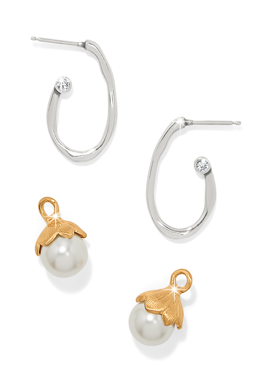 Brighton Everbloom Pearl Hoop Earrings - 2