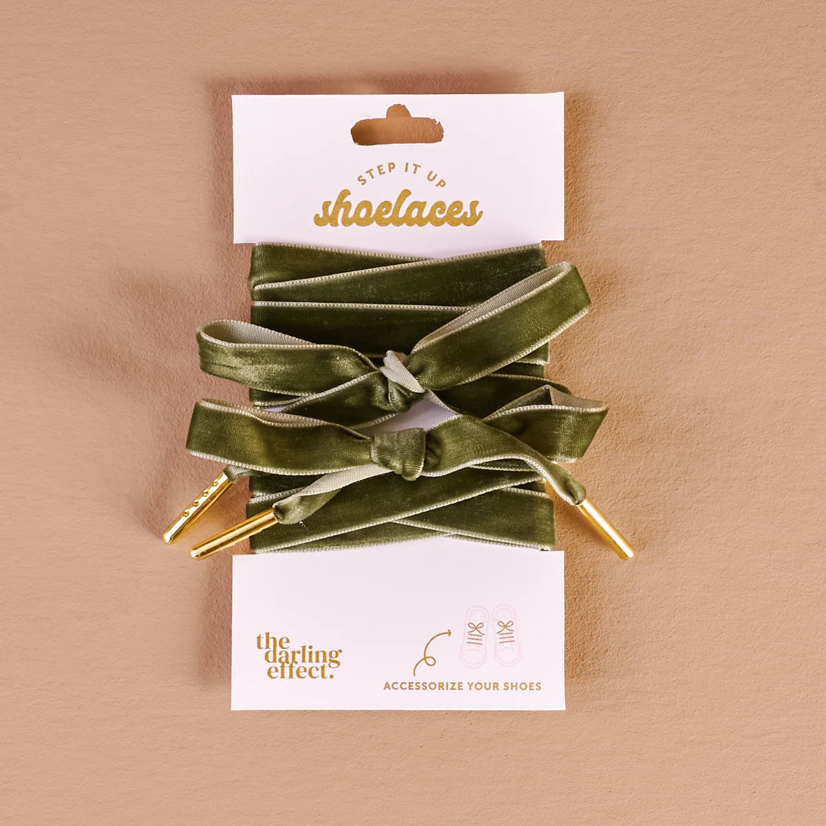 Step it Up Shoelaces in green velvet at ooh la la! in Grapevine TX 76051