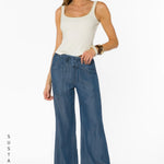 Velvet Heart Luxurious Aleah Calva Wide leg denim look Tencel Pants at ooh la la! in Grapevine TX 76051