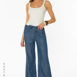 Velvet Heart Luxurious Aleah Calva Wide leg denim look Tencel Pants at ooh la la! in Grapevine TX 76051