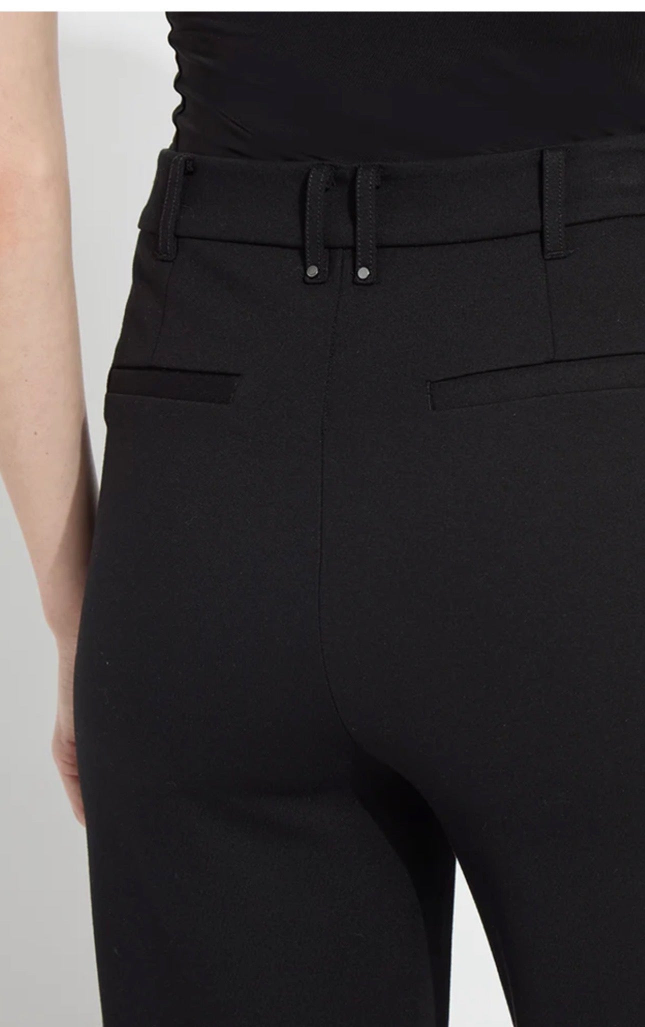 Lysse Nadia Zip Front Ponte Trouser in black at ooh la la! in Grapevine TX 76051