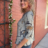 Knit Raglan Top in grey melange at ooh la la! in Grapevine TX 76051